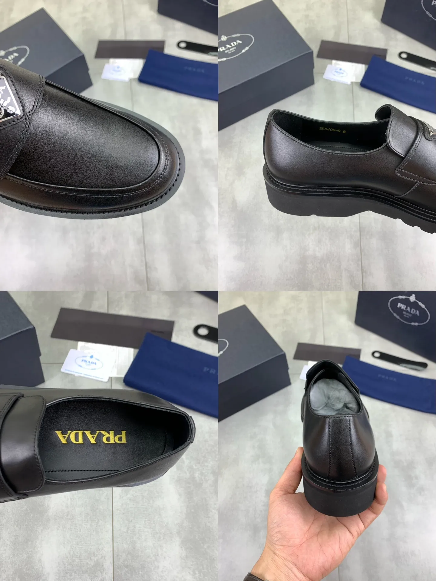 Factory price P860 💰Original quality, top version🔱 ＰＲＡＤＡPrada. Men's business casual leather shoes, top-quality leather shoes. 1:1 shipment ⬆️Luxurious and noble 👞All imported original color-rubbed edge beads, just to create a more comfortable wearing experience. Upper: Original comfortable open-edge bead rubbed color calfskin ➕Top imported water-dyed full cow lining, original lightweight and comfortable TPU foam combination bottom ✔️Code number: 39-45 (38.46 47 can be customized)